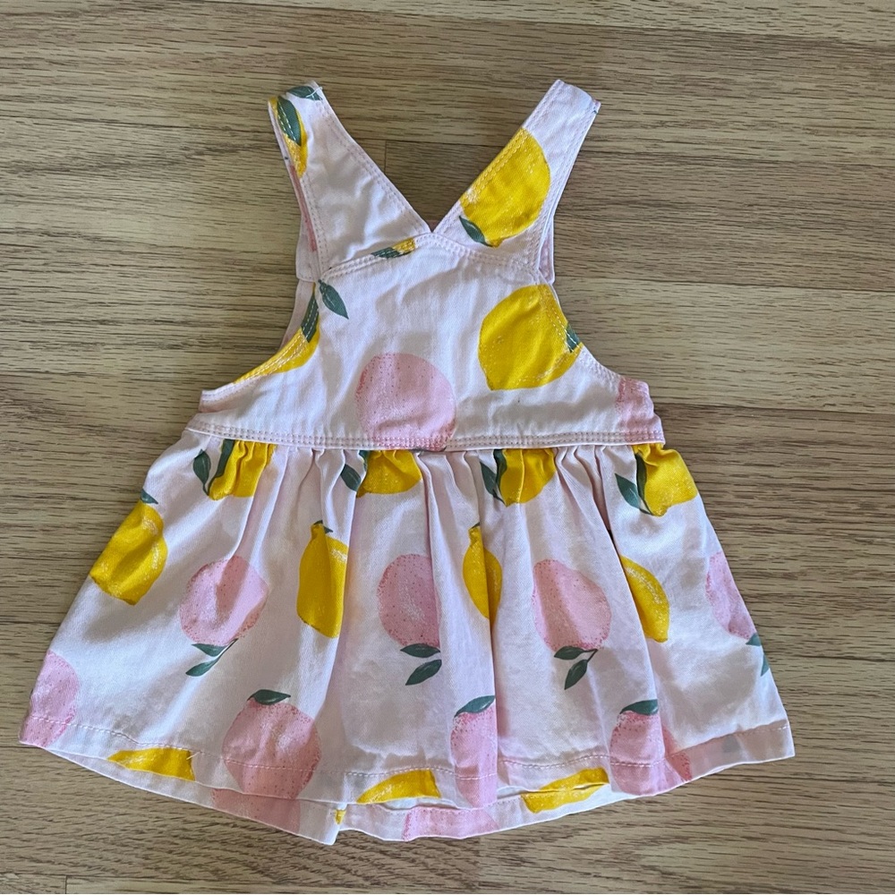 Just One You Carter’s Pink & Yellow Lemon Jumper Dress 6M